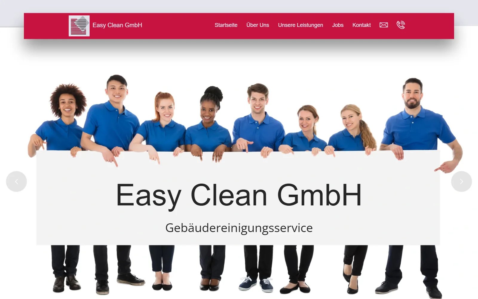 Screenshot der Easy Clean GmbH Website