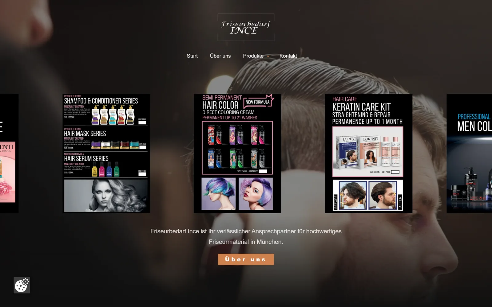 Screenshot der Friseurbedarf Ince Website